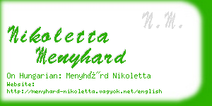 nikoletta menyhard business card